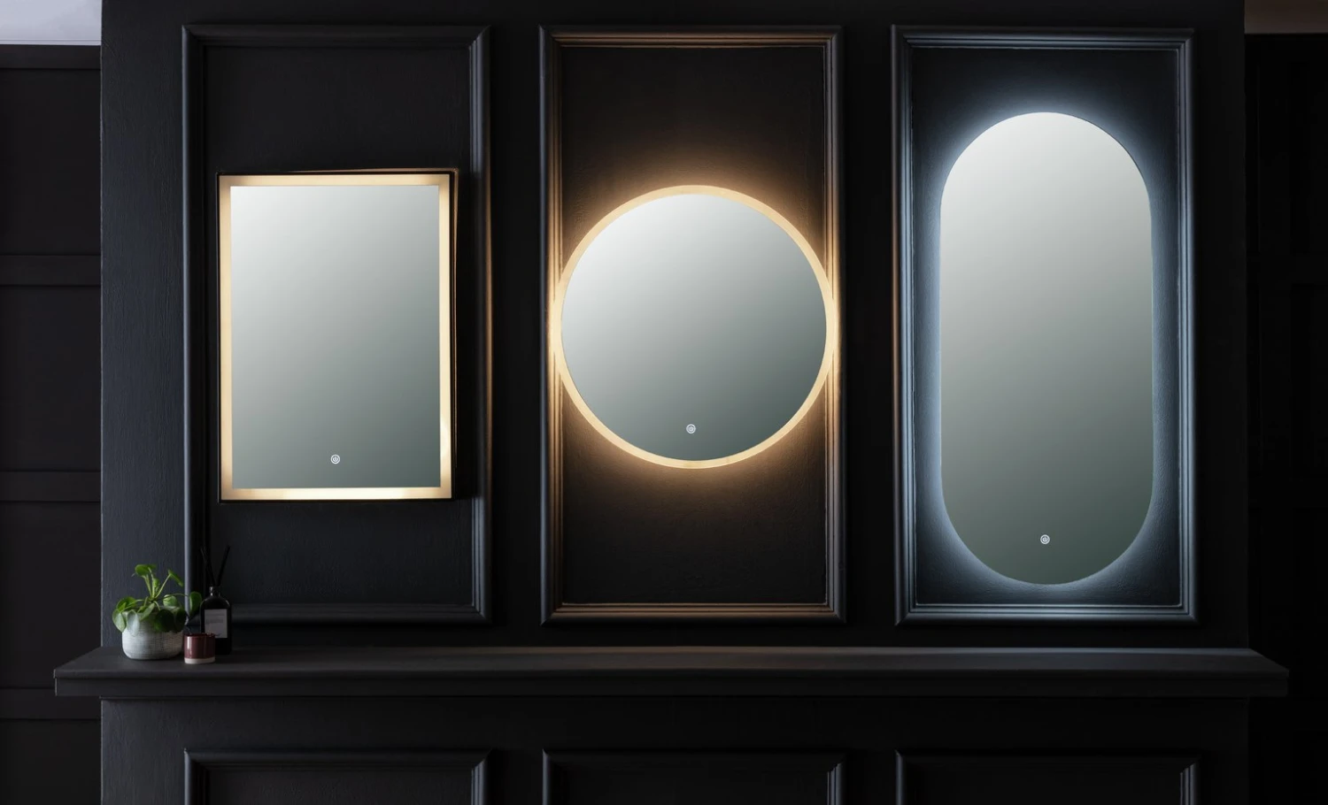 Habitat Rectangle Backlight LED Mirror - Black 7 Habitat Rectangle Backlight LED Mirror - Black - Image 7