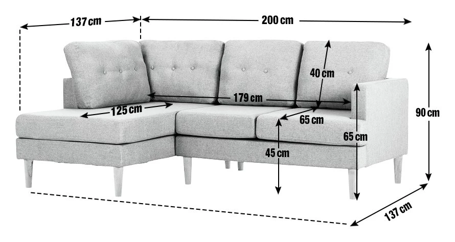 Habitat Joshua Left Hand Corner Chaise Sofa - Charcoal 10 Habitat Joshua Left Hand Corner Chaise Sofa - Charcoal - Image 10
