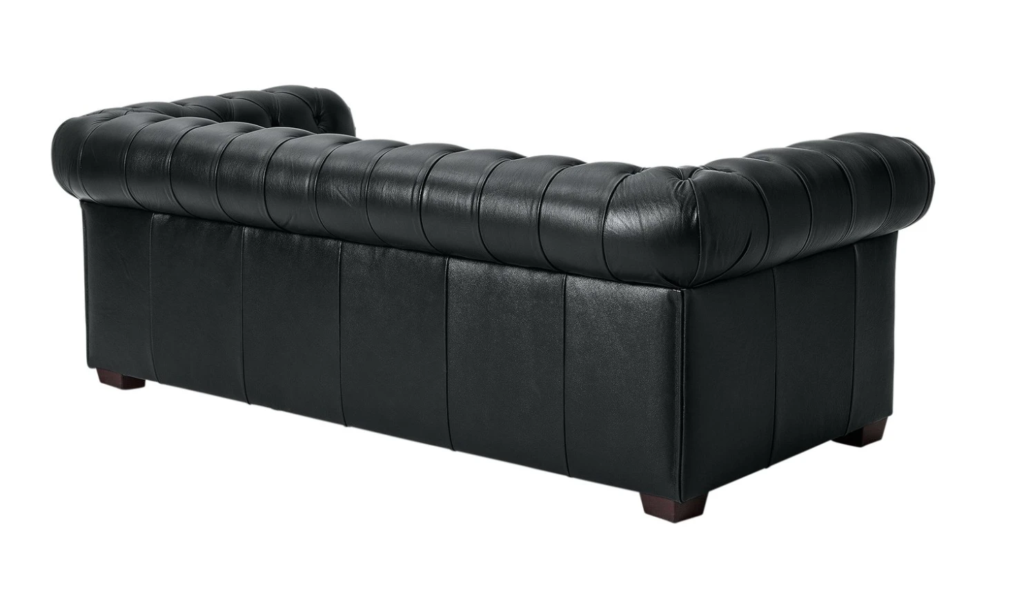 Habitat Chesterfield Leather 3 Seater Sofa - Black 5 Habitat Chesterfield Leather 3 Seater Sofa - Black - Image 5