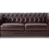 Habitat Chesterfield Leather 3 Seater Sofa - Chocolate