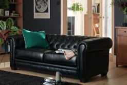 Habitat Chesterfield Leather 3 Seater Sofa - Chocolate 10 Habitat Chesterfield Leather 3 Seater Sofa - Chocolate -Chic Household Items 6257101 R Z001C