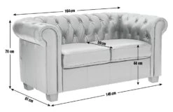 Habitat Chesterfield Leather 2 Seater Sofa - Black 12 Habitat Chesterfield Leather 2 Seater Sofa - Black -Chic Household Items 6318349 R E001