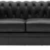 Habitat Chesterfield Leather 2 Seater Sofa - Black