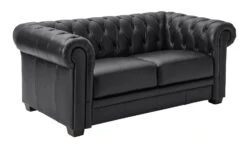 Habitat Chesterfield Leather 2 Seater Sofa - Black 15 Habitat Chesterfield Leather 2 Seater Sofa - Black -Chic Household Items 6318349 R Z004A