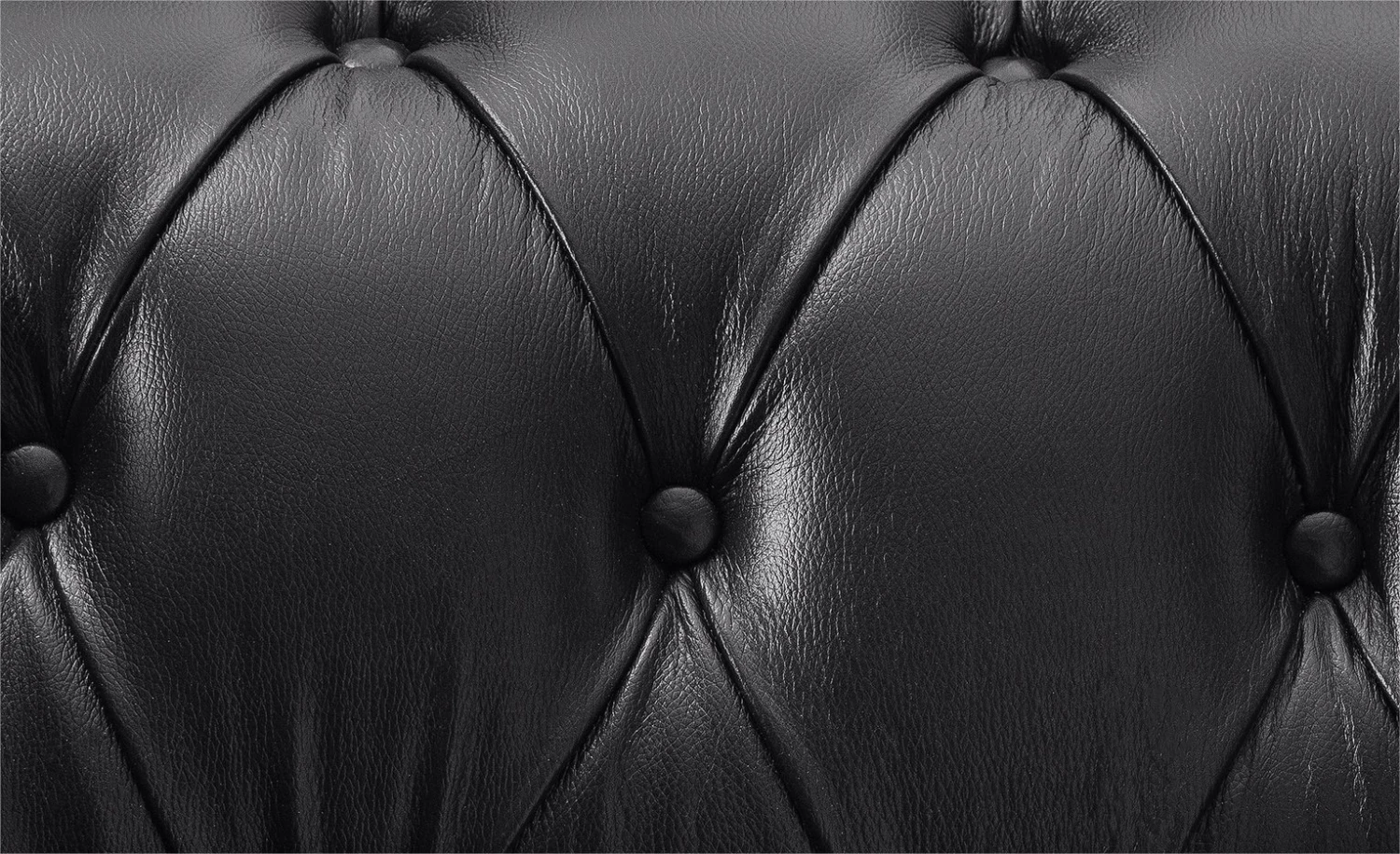 Habitat Chesterfield Leather 2 Seater Sofa - Black 8 Habitat Chesterfield Leather 2 Seater Sofa - Black - Image 8