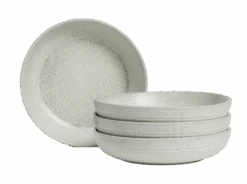 Habitat Textured Ripple 4 Piece Chalk Pasta Bowls - Natural