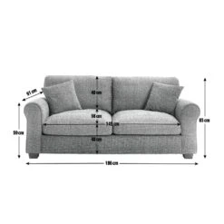 Habitat Lisbon Fabric 3 Seater Sofa - Beige -Chic Household Items 6791344 R E001