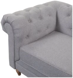 Habitat Chesterfield Fabric 2 Seater Sofa - Light Grey 14 Habitat Chesterfield Fabric 2 Seater Sofa - Light Grey -Chic Household Items 7049033 R Z003A