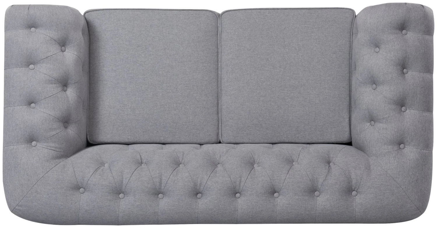 Habitat Chesterfield Fabric 2 Seater Sofa - Light Grey 9 Habitat Chesterfield Fabric 2 Seater Sofa - Light Grey - Image 9