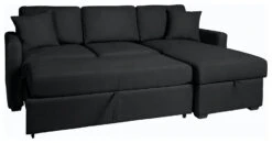Habitat Reagan Corner Chaise Faux Leather Sofa Bed - Black 10 Habitat Reagan Corner Chaise Faux Leather Sofa Bed - Black -Chic Household Items 7067668 R Z003A