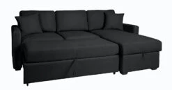 Habitat Reagan Corner Chaise Faux Leather Sofa Bed - Black 13 Habitat Reagan Corner Chaise Faux Leather Sofa Bed - Black -Chic Household Items 7067668 R Z007A