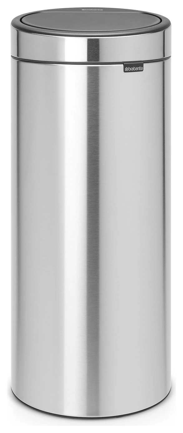 Brabantia 30 Litre Touch Top Bin - Matt Steel 1 Brabantia 30 Litre Touch Top Bin - Matt Steel