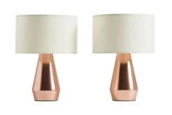 Habitat Maya Pair Of Touch Table Lamps - Copper & Cream -Chic Household Items 7157097 R Z007A