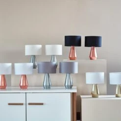 Habitat Maya Pair Of Touch Table Lamps - Copper & Cream -Chic Household Items 7157097 R Z010C