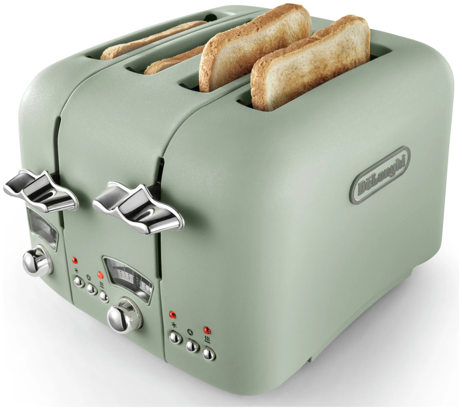 De'Longhi CTO4.GR Argento Flora 4 Slice Toaster - Green 3 De'Longhi CTO4.GR Argento Flora 4 Slice Toaster - Green - Image 3