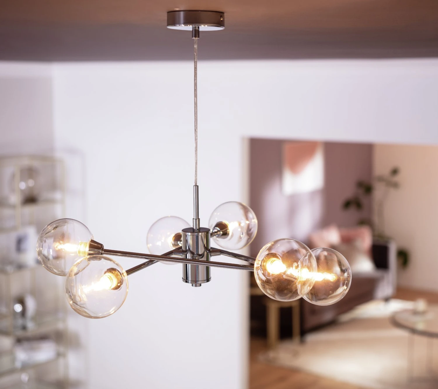 Habitat Glam 6 Light Glass Ceiling Light – Chrome 1 Habitat Glam 6 Light Glass Ceiling Light – Chrome