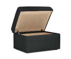 Habitat Gabe Leather Storage Footstool - Black -Chic Household Items 8062284 R Z003A