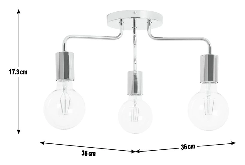 Habitat Rayner Steel 3 Light LED Flush Ceiling Light -Chrome 3 Habitat Rayner Steel 3 Light LED Flush Ceiling Light -Chrome - Image 3