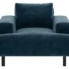 Habitat Julien Velvet Armchair - Navy