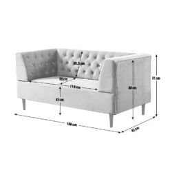 Habitat Blake Velvet 2 Seater Sofa - Navy Blue -Chic Household Items 8133467 R E001