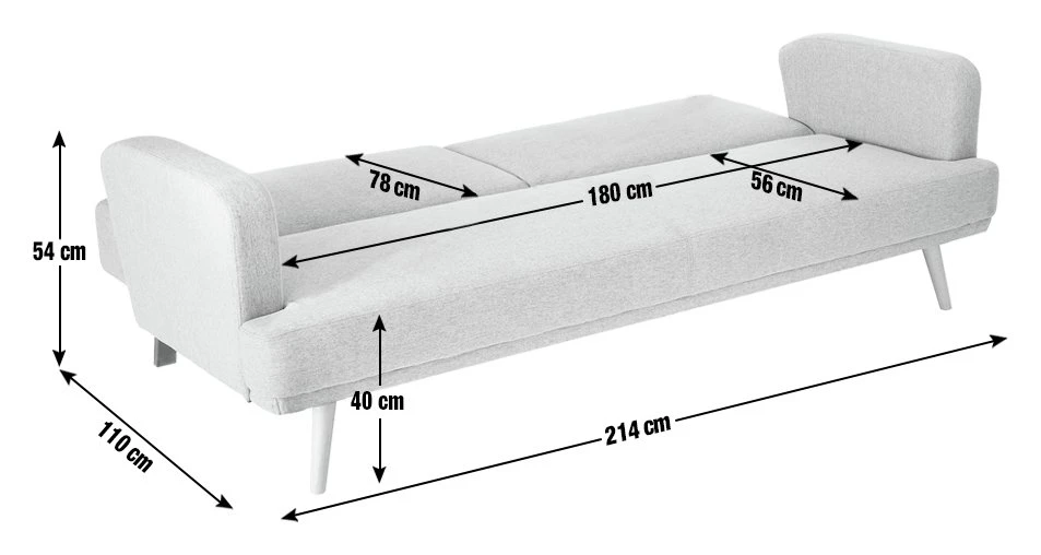 Habitat Andy 3 Seater Fabric Clic Clac Sofa Bed - Grey 3 Habitat Andy 3 Seater Fabric Clic Clac Sofa Bed - Grey - Image 3