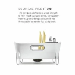 Simplehuman Compact Dish Rack - White -Chic Household Items 8428086 R Z004A