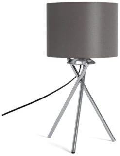 Habitat Tripod Table Lamp - Grey And Chrome 8 Habitat Tripod Table Lamp - Grey And Chrome -Chic Household Items 8569282 R Z001C