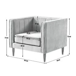 Habitat Vanessa Velvet Armchair - Grey -Chic Household Items 8595809 R Z020A