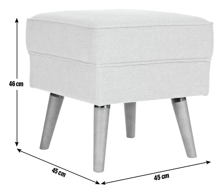Habitat Callie Fabric Footstool - Charcoal 3 Habitat Callie Fabric Footstool - Charcoal - Image 3