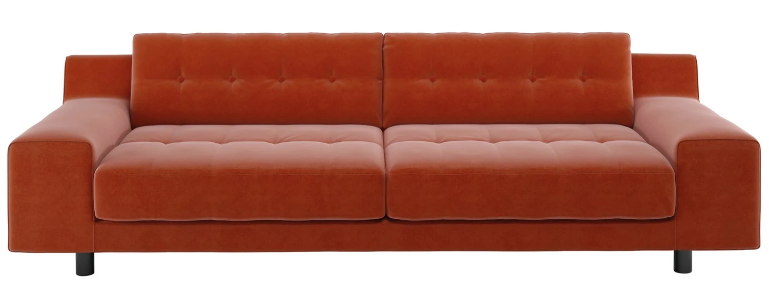 Habitat Hendricks Velvet 4 Seater Sofa - Orange 1 Habitat Hendricks Velvet 4 Seater Sofa - Orange