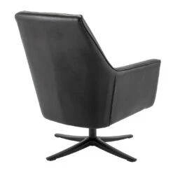 Habitat Rhett Faux Leather Swivel Chair - Black -Chic Household Items 8774651 R Z003A