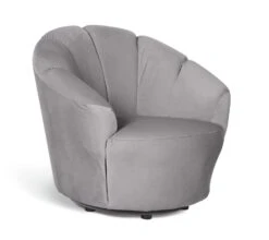 Habitat Ezra Velvet Swivel Chair - Light Grey -Chic Household Items 8819372 R Z003A
