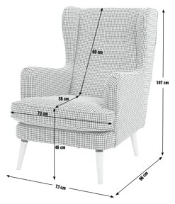 Habitat Callie Fabric Wingback Chair - Blush Pink -Chic Household Items 8839895 R E001