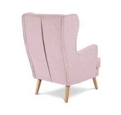 Habitat Callie Fabric Wingback Chair - Blush Pink -Chic Household Items 8839895 R Z003A