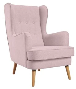 Habitat Callie Fabric Wingback Chair - Blush Pink -Chic Household Items 8839895 R Z004A