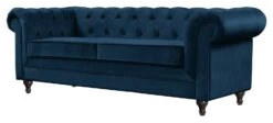 Habitat Chesterfield Velvet 3 Seater Sofa - Blue -Chic Household Items 8869298 R Z002A