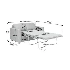 Habitat Apartment 2 Seater Fabric Sofa Bed - Light Grey 9 Habitat Apartment 2 Seater Fabric Sofa Bed - Light Grey -Chic Household Items 8877981 R Z020A