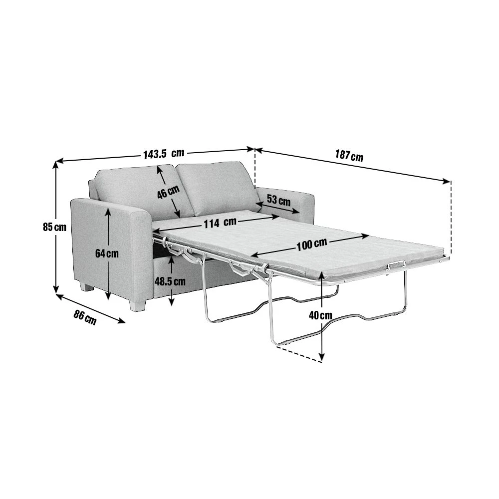 Habitat Apartment 2 Seater Fabric Sofa Bed - Light Grey 5 Habitat Apartment 2 Seater Fabric Sofa Bed - Light Grey - Image 5