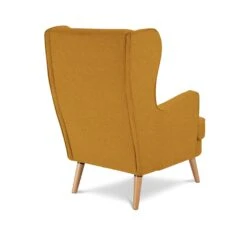 Habitat Callie Fabric Wingback Chair - Mustard -Chic Household Items 8887562 R Z003A
