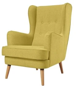 Habitat Callie Fabric Wingback Chair - Mustard -Chic Household Items 8887562 R Z004A