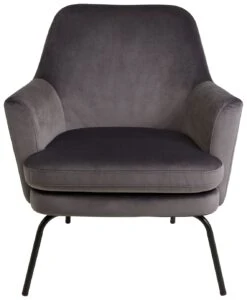 Habitat Celine Velvet Accent Chair - Grey
