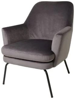 Habitat Celine Velvet Accent Chair - Grey -Chic Household Items 8887713 R Z004A