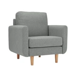 Habitat Remi Fabric Armchair In A Box - Light Grey -Chic Household Items 8896395 R Z004A