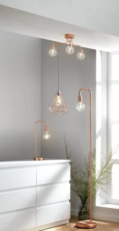 Habitat Rayner Steel LED Desk Lamp - Rose Gold -Chic Household Items 8899031 R Z002C