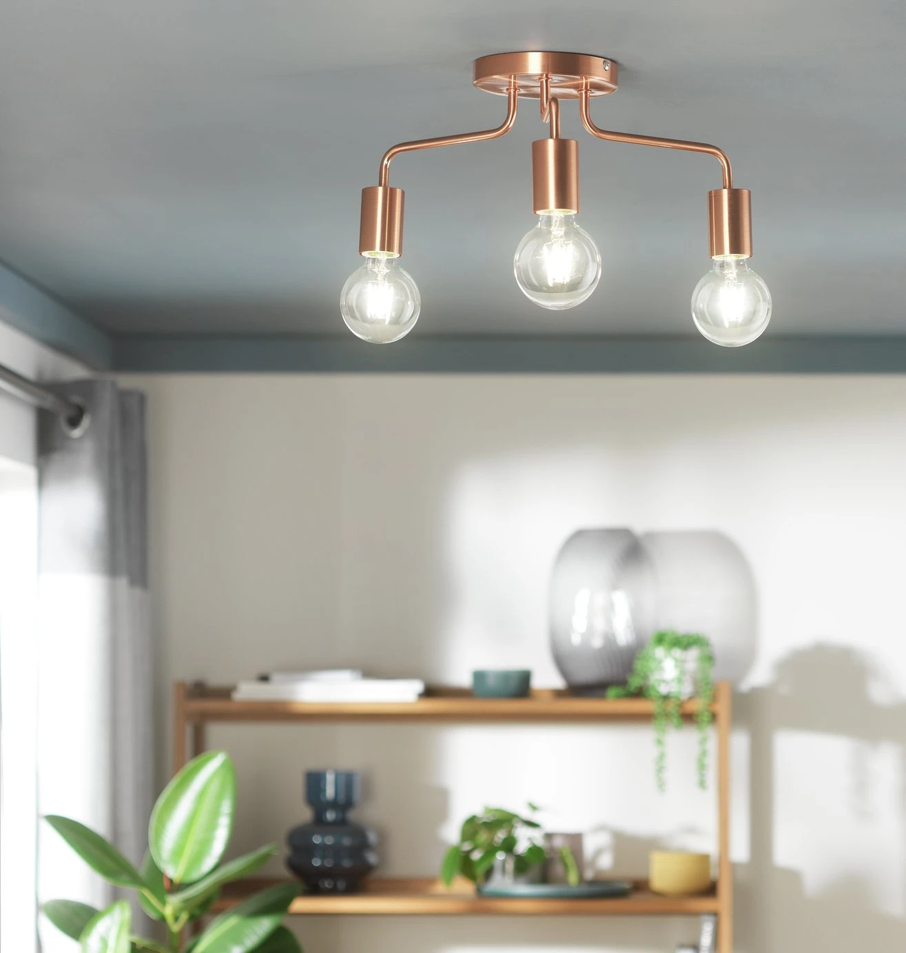 Habitat Rayner Steel LED Flush Ceiling Light - Rosegold 7 Habitat Rayner Steel LED Flush Ceiling Light - Rosegold - Image 7