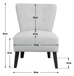 Habitat Delilah Fabric Cocktail Chair - Charcoal -Chic Household Items 8937773 R Z020A