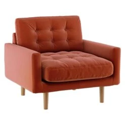 Habitat Fenner Velvet Fabric Armchair - Orange 14 Habitat Fenner Velvet Fabric Armchair - Orange -Chic Household Items 8962982 R Z002A