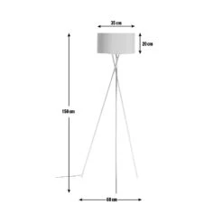 Habitat Tripod Floor Lamp - Grey And Chrome -Chic Household Items 9132742 R Z001E