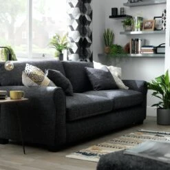Habitat Lisbon Fabric 4 Seater Sofa - Charcoal -Chic Household Items 9178555 R Z001C