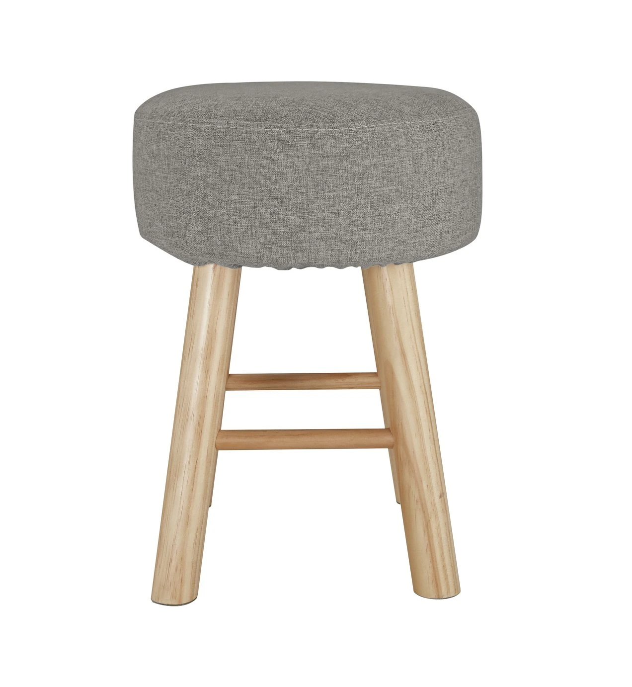 Habitat Sophie Small Fabric Stool - Light Grey 1 Habitat Sophie Small Fabric Stool - Light Grey